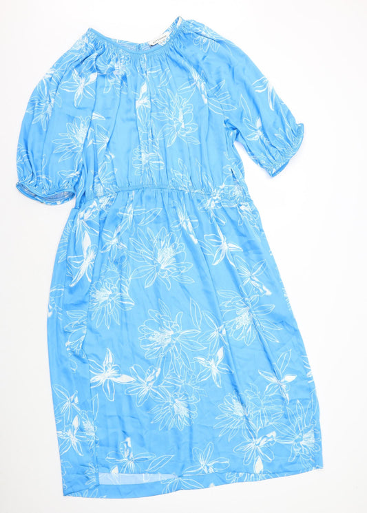 Autograph Womens Blue Floral Polyester Maxi Size 20 Round Neck Pullover