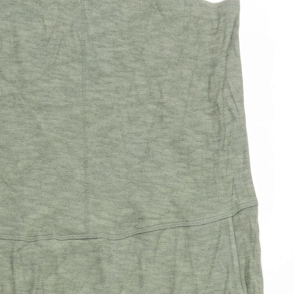 Marks and Spencer Womens Green Cotton T-Shirt Dress Size 18 Round Neck Pullover
