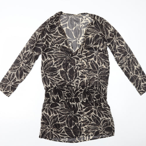 Accessorize Womens Brown Geometric Polyester Cover Up Size S