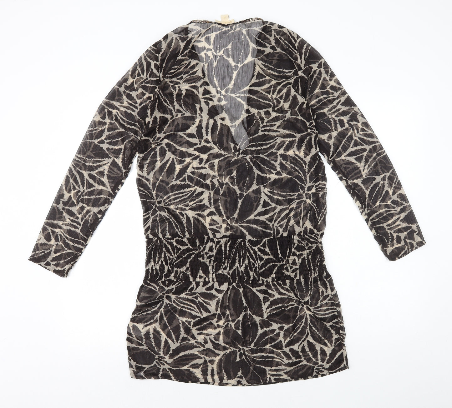 Accessorize Womens Brown Geometric Polyester Cover Up Size S