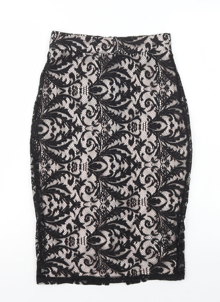 Miss Selfridge Womens Multicoloured Polyester Straight & Pencil Skirt Size 6 Zip