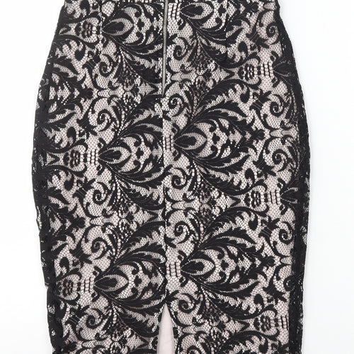 Miss Selfridge Womens Multicoloured Polyester Straight & Pencil Skirt Size 6 Zip