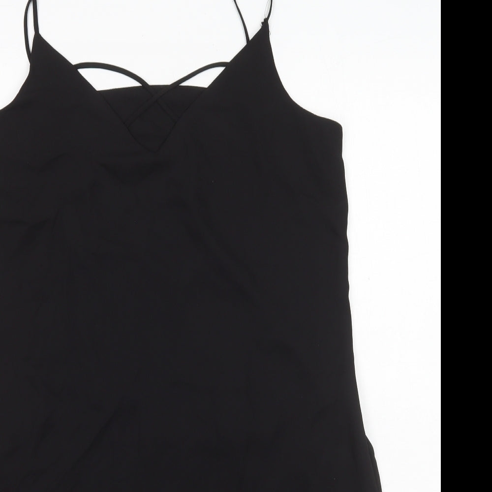 Pimkie Womens Black Polyester Slip Dress Size L V-Neck Pullover