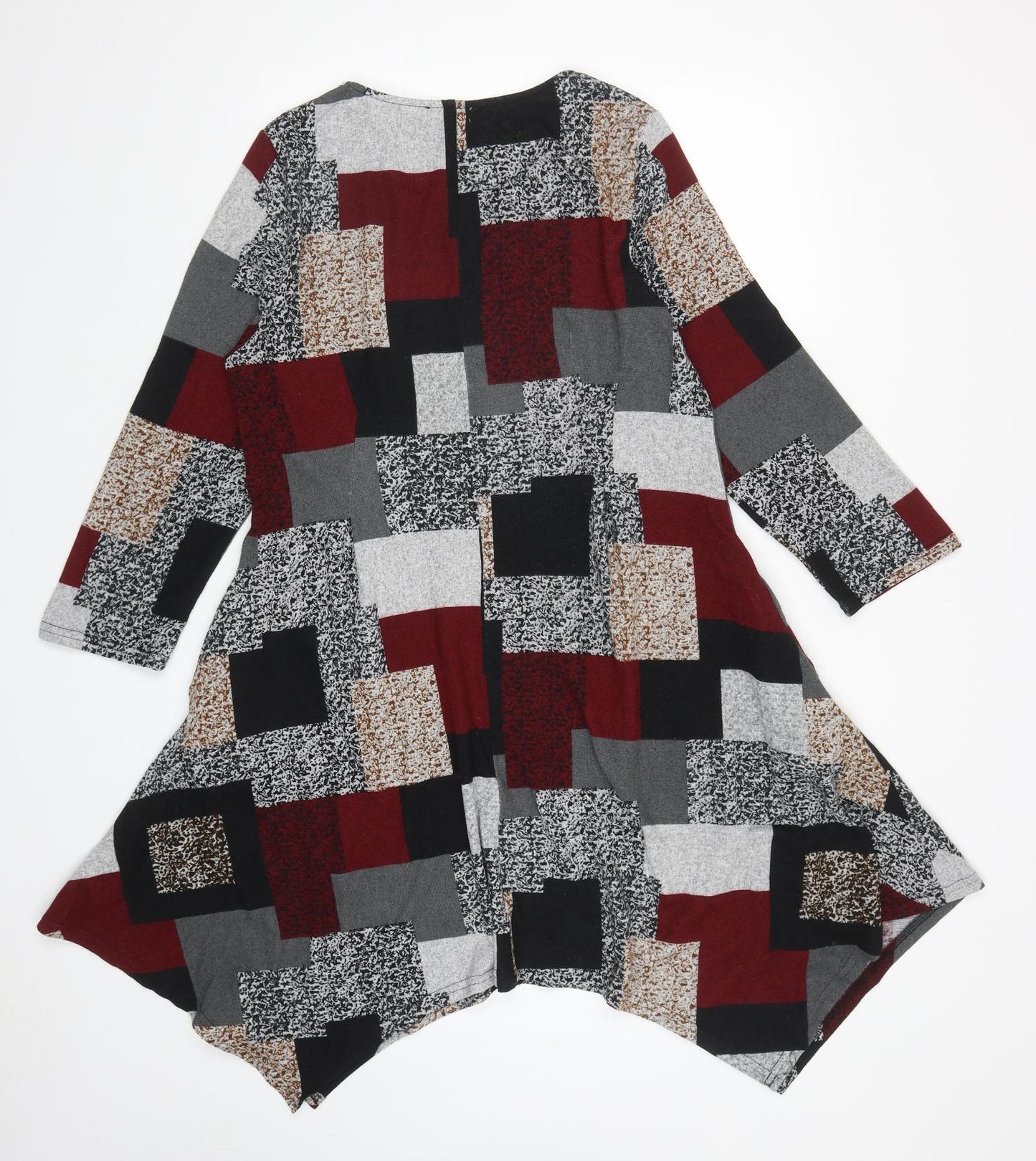 Stella Morgan Womens Multicoloured Geometric Polyester Jumper Dress Size 16 Boat Neck Pullover