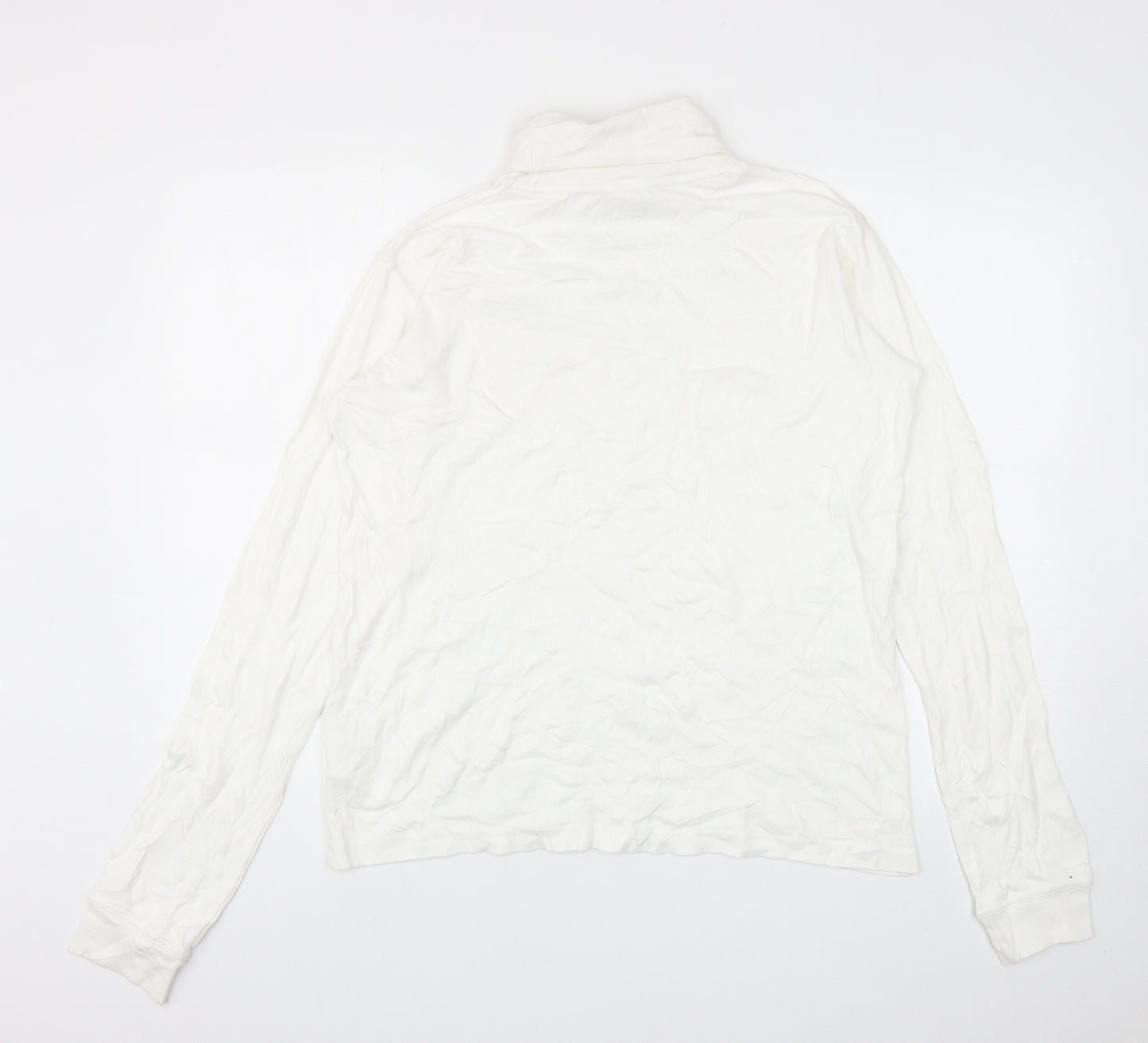 Mountain Warehouse Mens White Cotton T-Shirt Size S Roll Neck