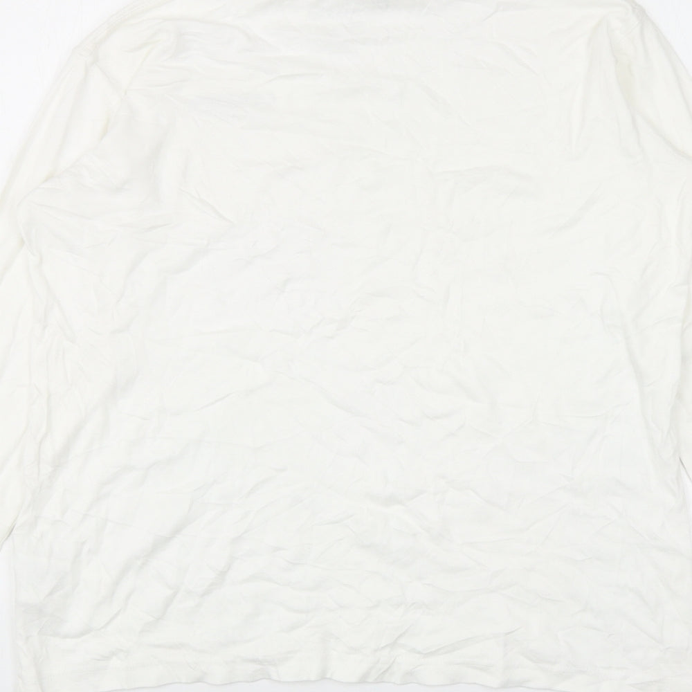 Mountain Warehouse Mens White Cotton T-Shirt Size S Roll Neck
