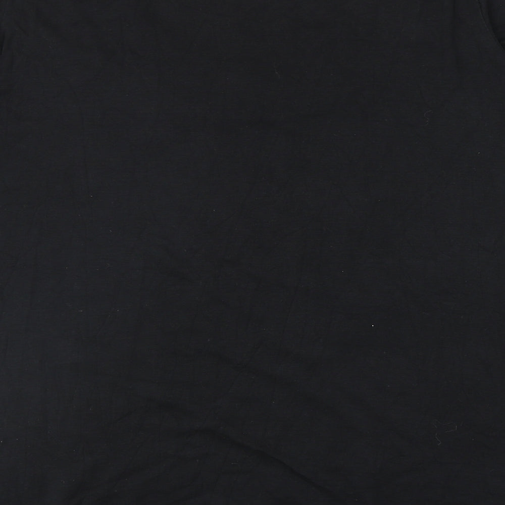 Preworn Womens Black Cotton Basic T-Shirt Size 26 Scoop Neck - Embellished Neckline