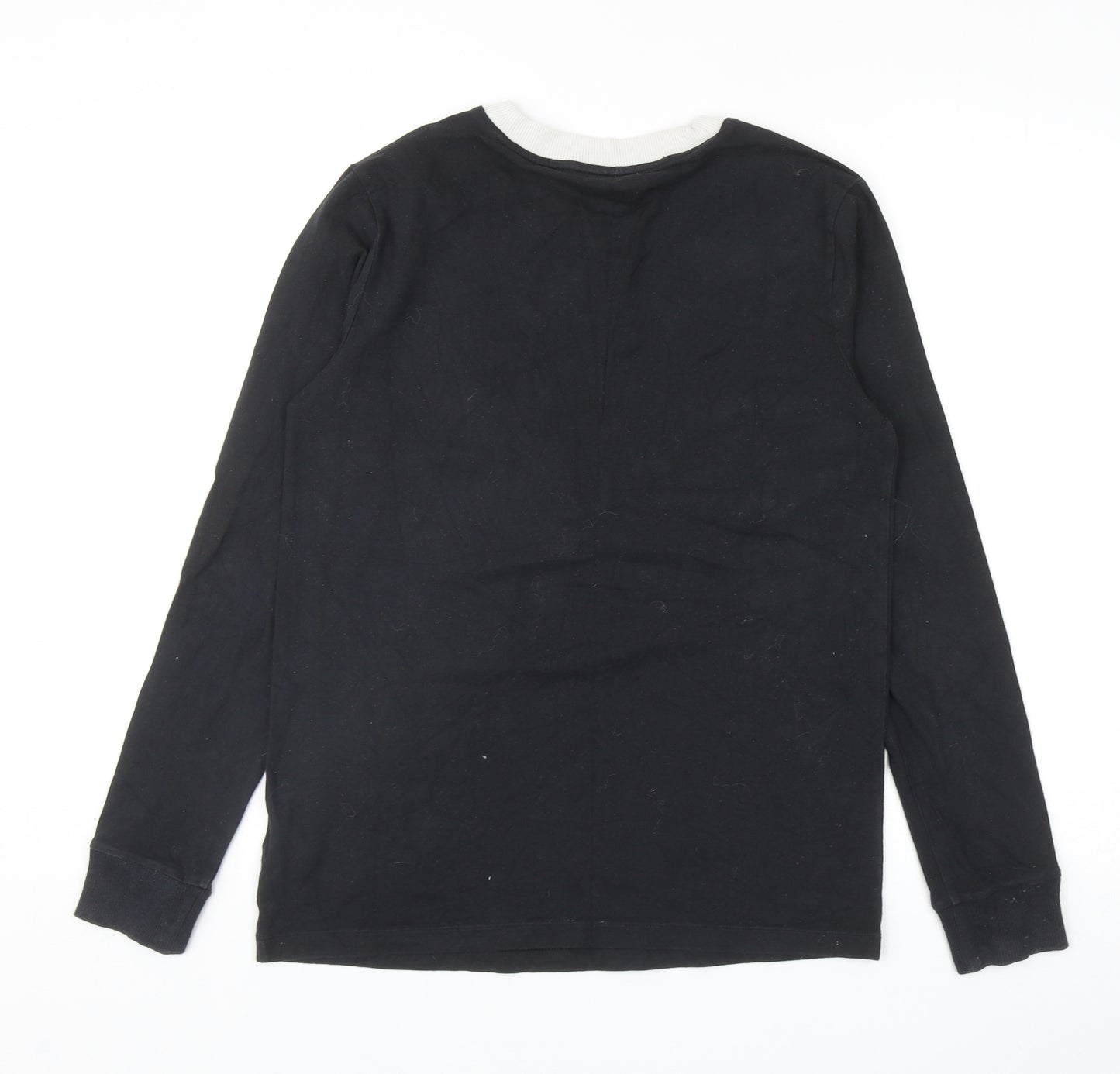 adidas Womens Black Cotton Basic T-Shirt Size 12 Round Neck