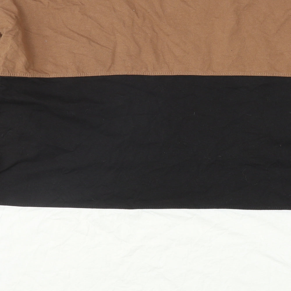 BoohooMAN Mens Multicoloured Colourblock Cotton T-Shirt Size M Round Neck