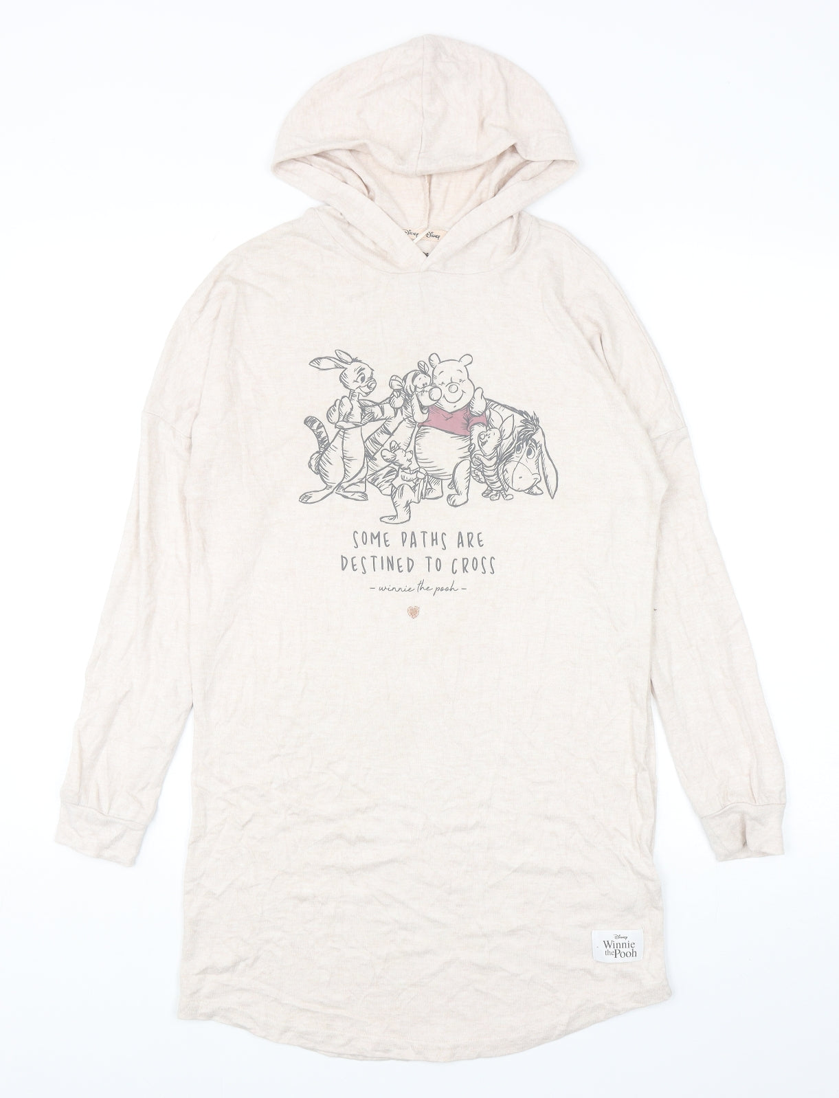 Primark Womens Beige Round Neck Polyester Tunic Jumper Size XS - Winnie The Pooh