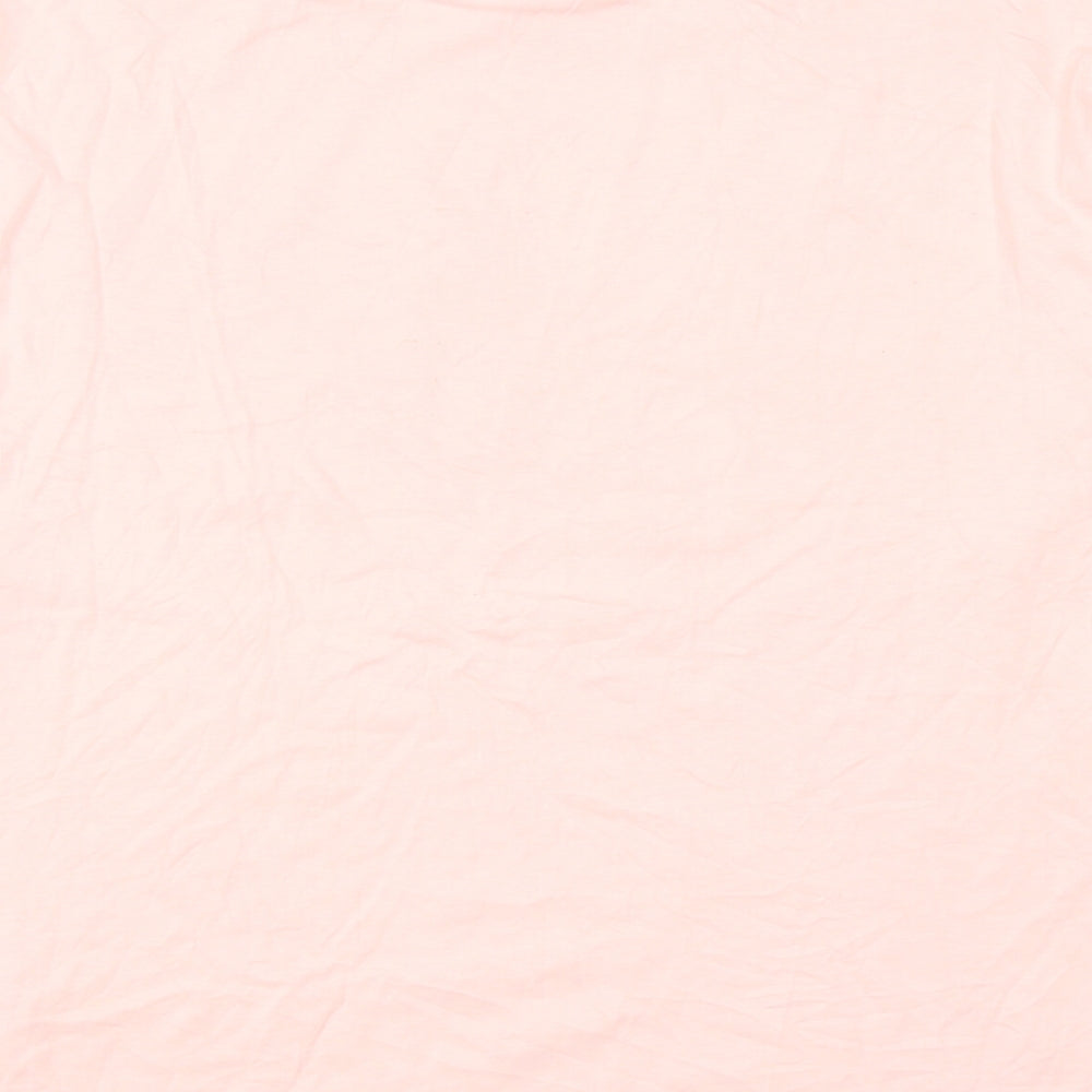 Converse Womens Pink Cotton Basic T-Shirt Size L Round Neck
