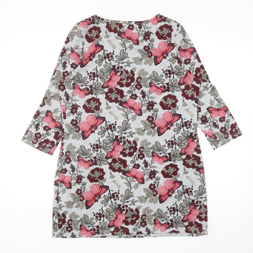 With Love Womens Multicoloured Boat Neck Floral Polyester Tunic Jumper Size 14 - Butterflies