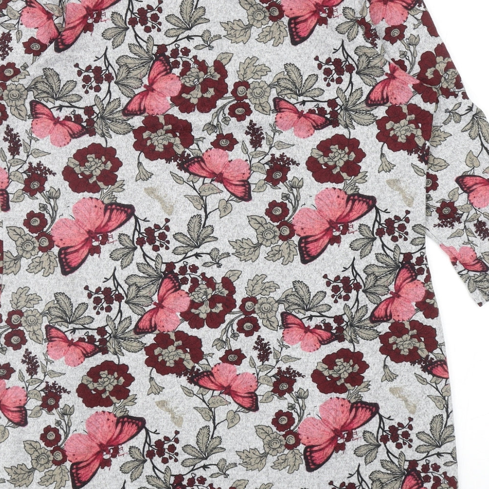 With Love Womens Multicoloured Boat Neck Floral Polyester Tunic Jumper Size 14 - Butterflies