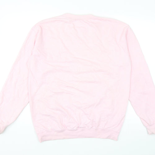 Stylewise Womens Pink Cotton Pullover Sweatshirt Size S Pullover