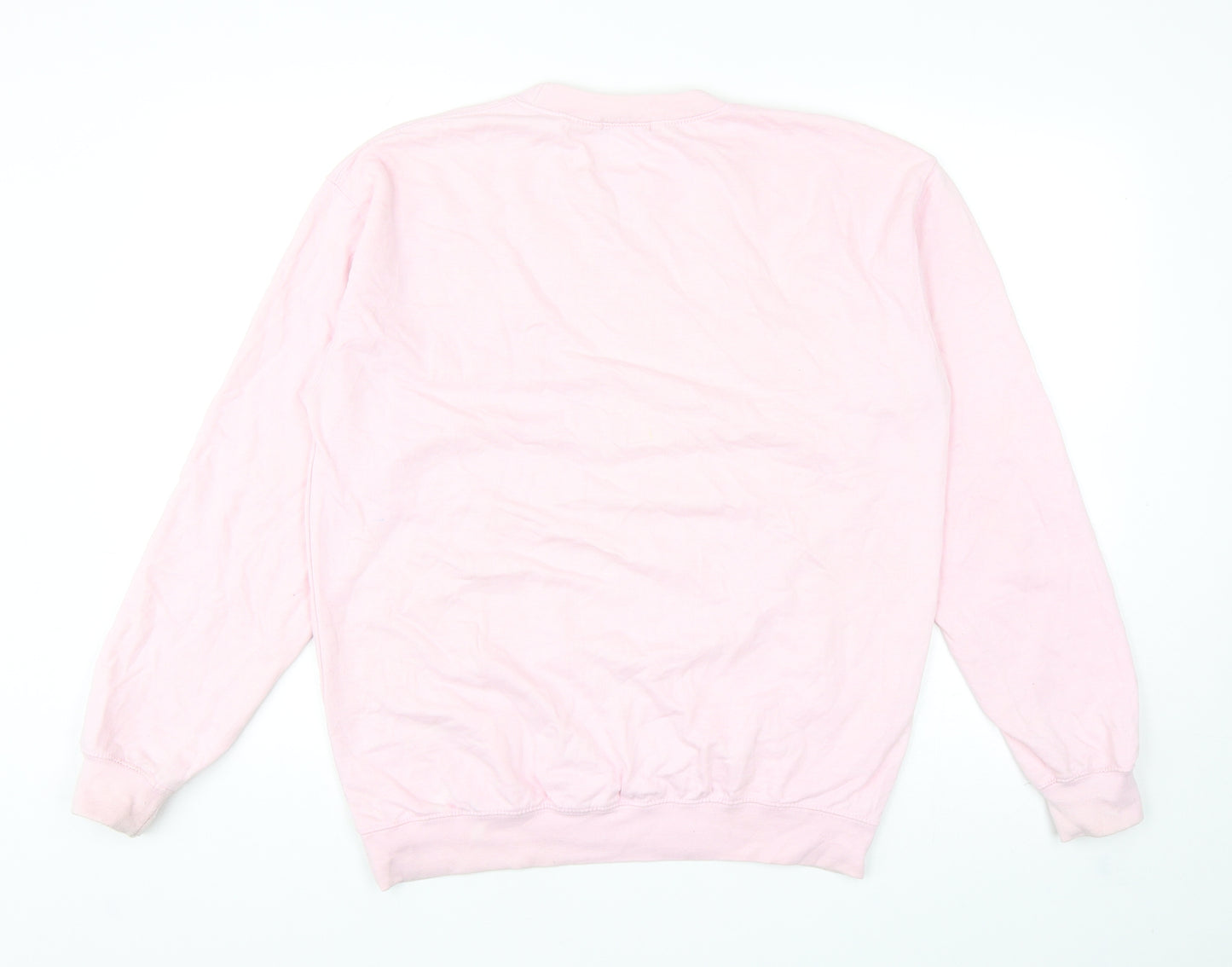 Stylewise Womens Pink Cotton Pullover Sweatshirt Size S Pullover
