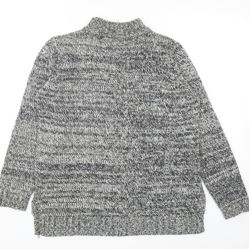 Balsamik Womens Grey Mock Neck Acrylic Pullover Jumper Size 10 - UK size 10-12