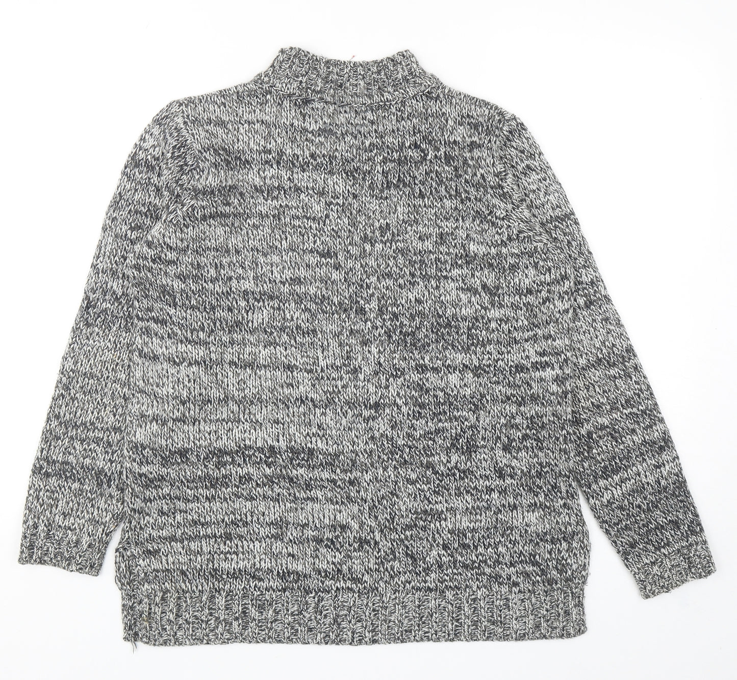 Balsamik Womens Grey Mock Neck Acrylic Pullover Jumper Size 10 - UK size 10-12