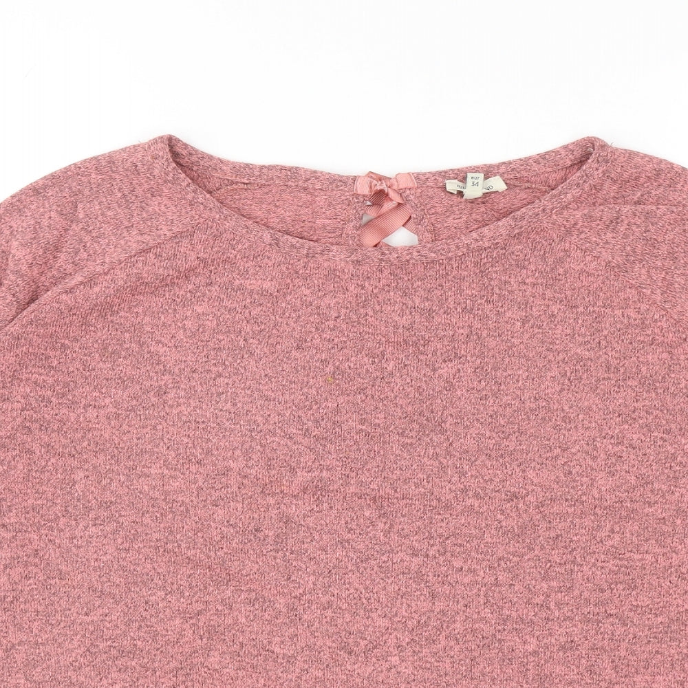 River Island Womens Pink Boat Neck Polyester Pullover Jumper Size 8