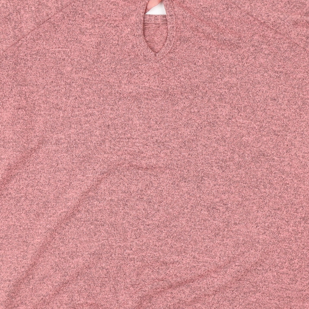 River Island Womens Pink Boat Neck Polyester Pullover Jumper Size 8