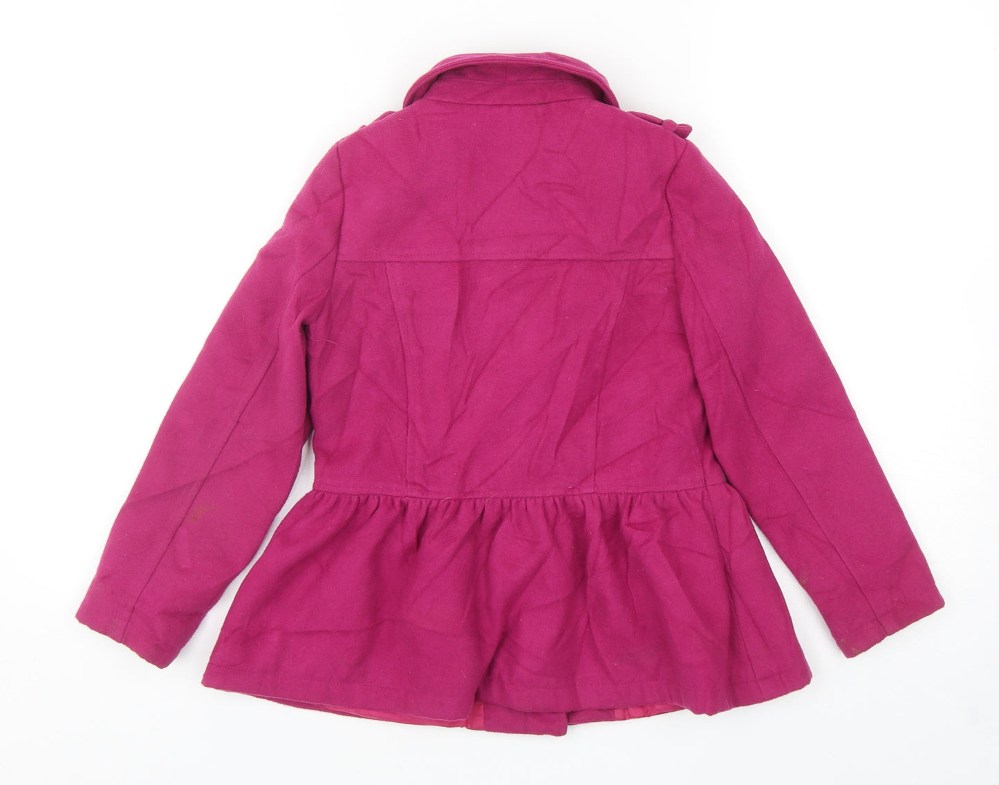 George Girls Pink Pea Coat Coat Size 7-8 Years Snap