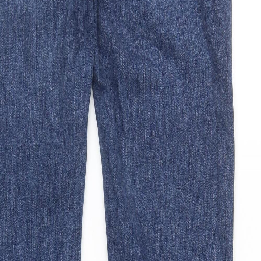 Zara Womens Blue Cotton Bootcut Jeans Size 10 L35 in Regular Zip