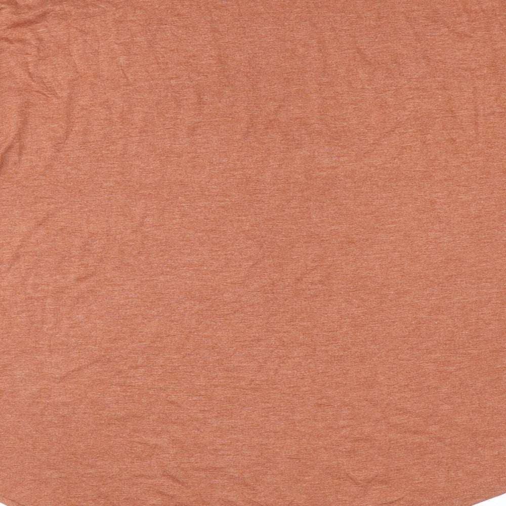 SheIn Womens Orange Polyester Basic T-Shirt Size XL Boat Neck