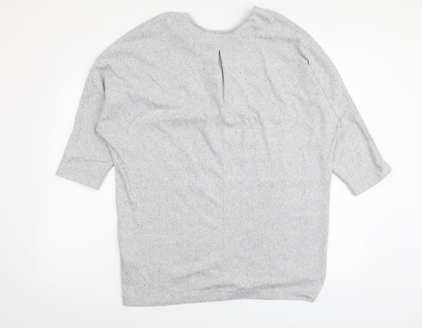 F&F Womens Grey V-Neck Polyester Tunic Jumper Size 10