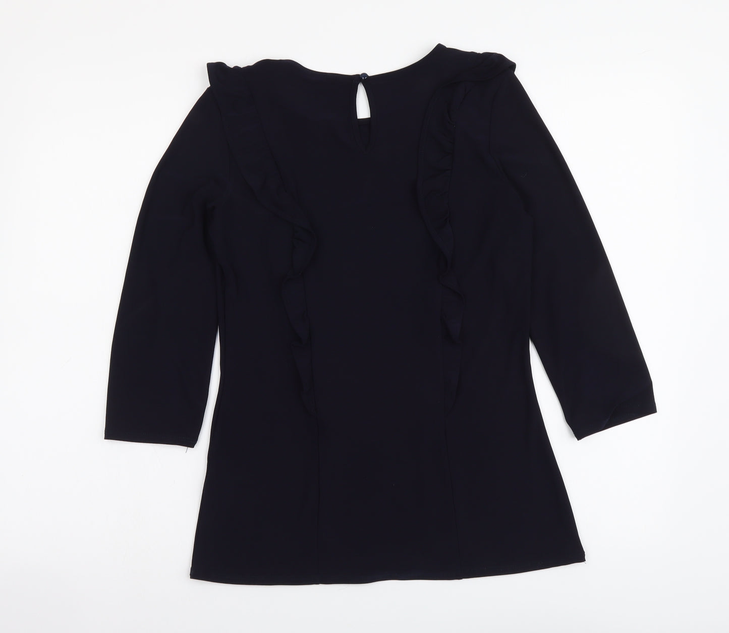 Dorothy Perkins Womens Blue Polyester Basic Blouse Size 10 Round Neck