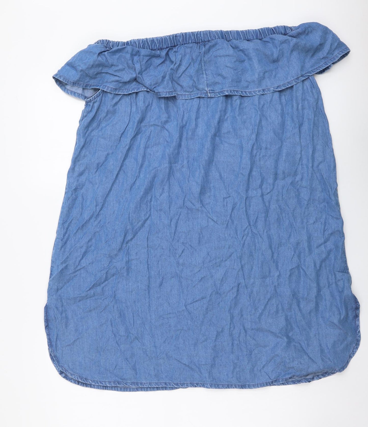 Simply Be Womens Blue Cotton Basic Blouse Size 18 Off the Shoulder