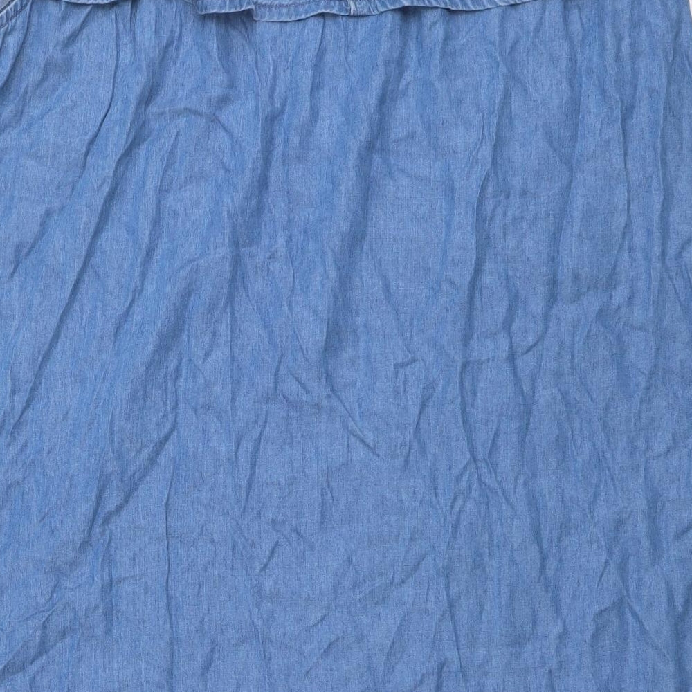 Simply Be Womens Blue Cotton Basic Blouse Size 18 Off the Shoulder