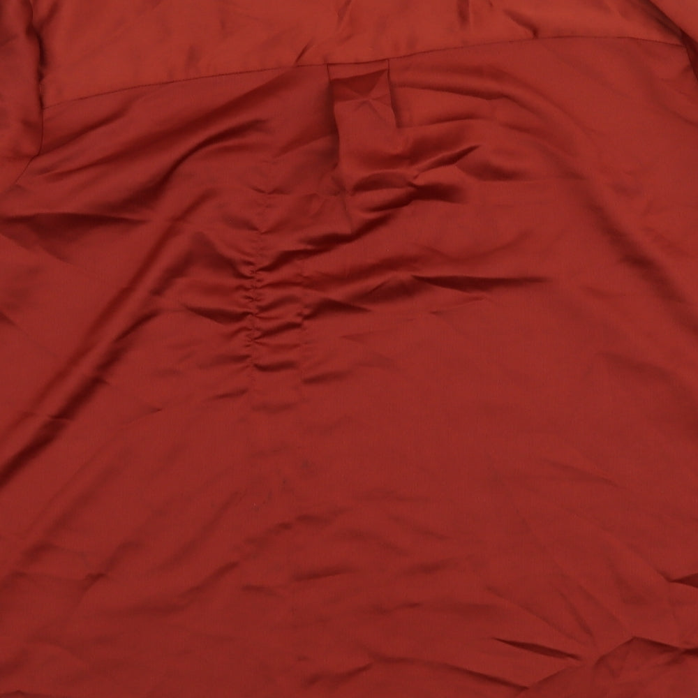 F&F Womens Brown Polyester Basic Blouse Size 22 V-Neck