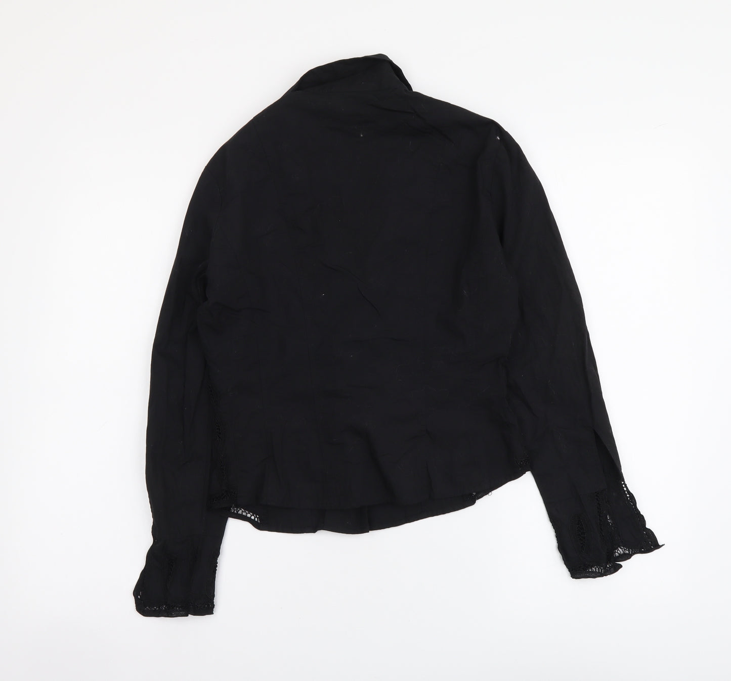 Principles Womens Black Cotton Basic Button-Up Size 10 Collared