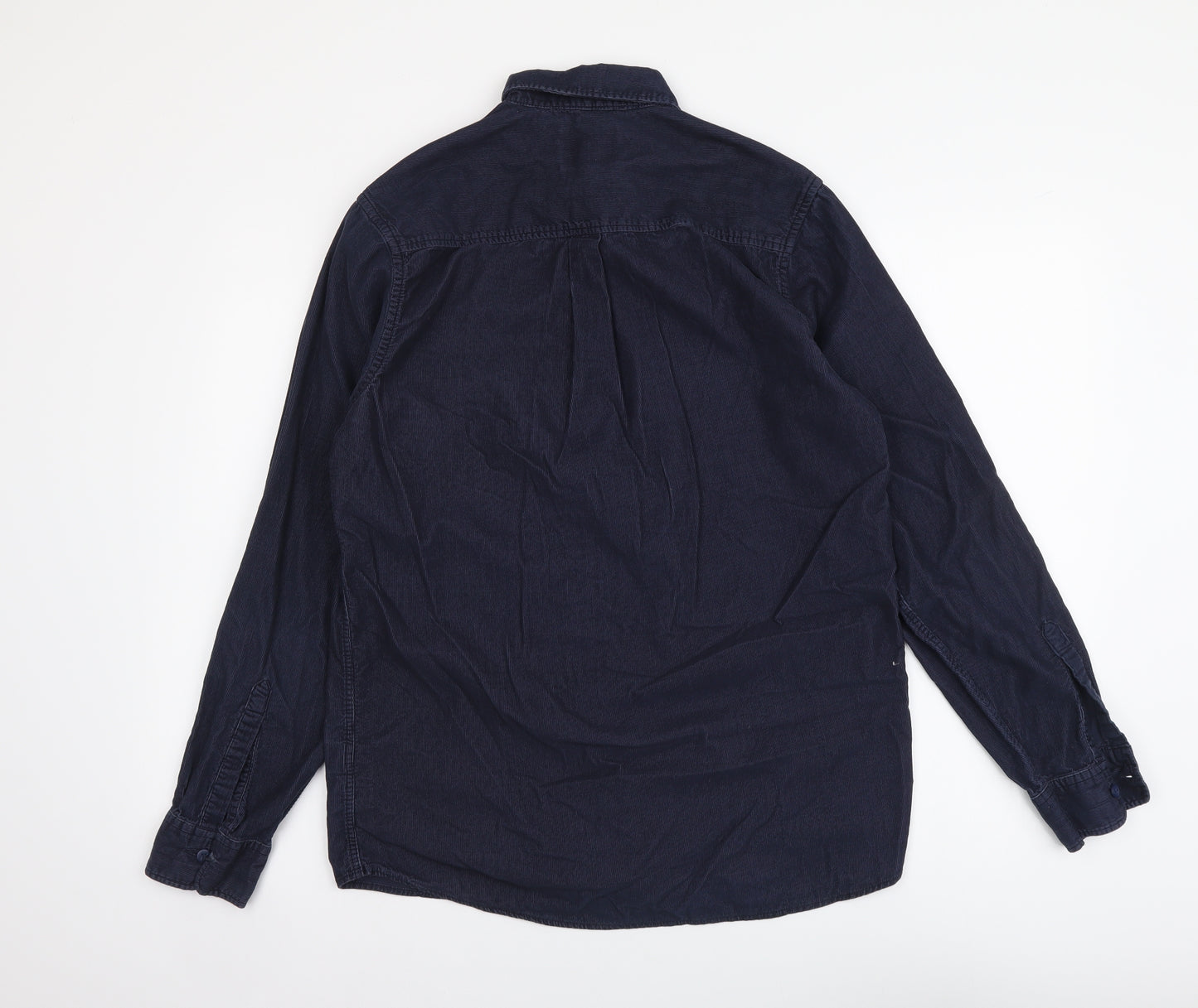 Topman Mens Blue Cotton Button-Up Size M Collared Button