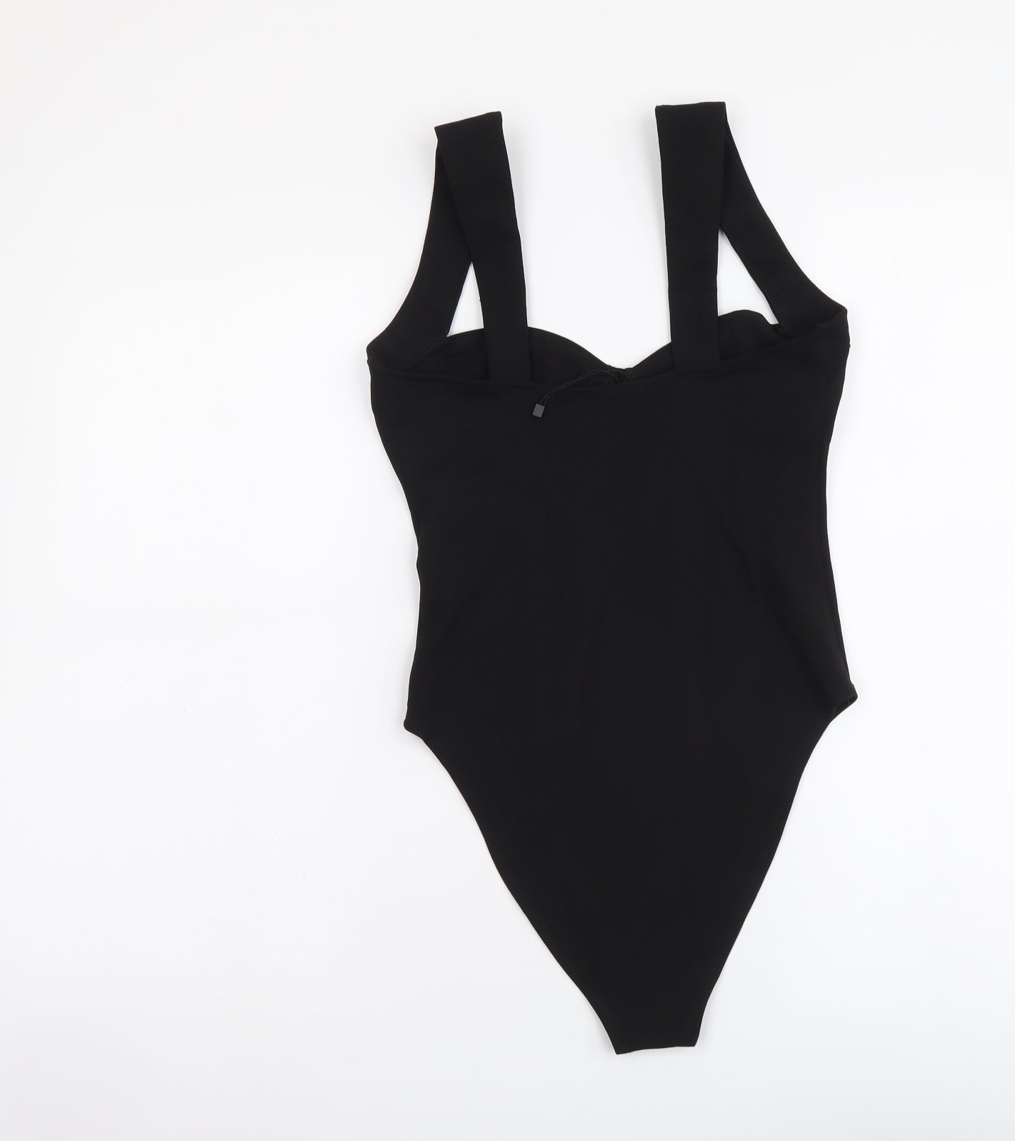 Zara Womens Black Polyester Bodysuit One-Piece Size M Snap