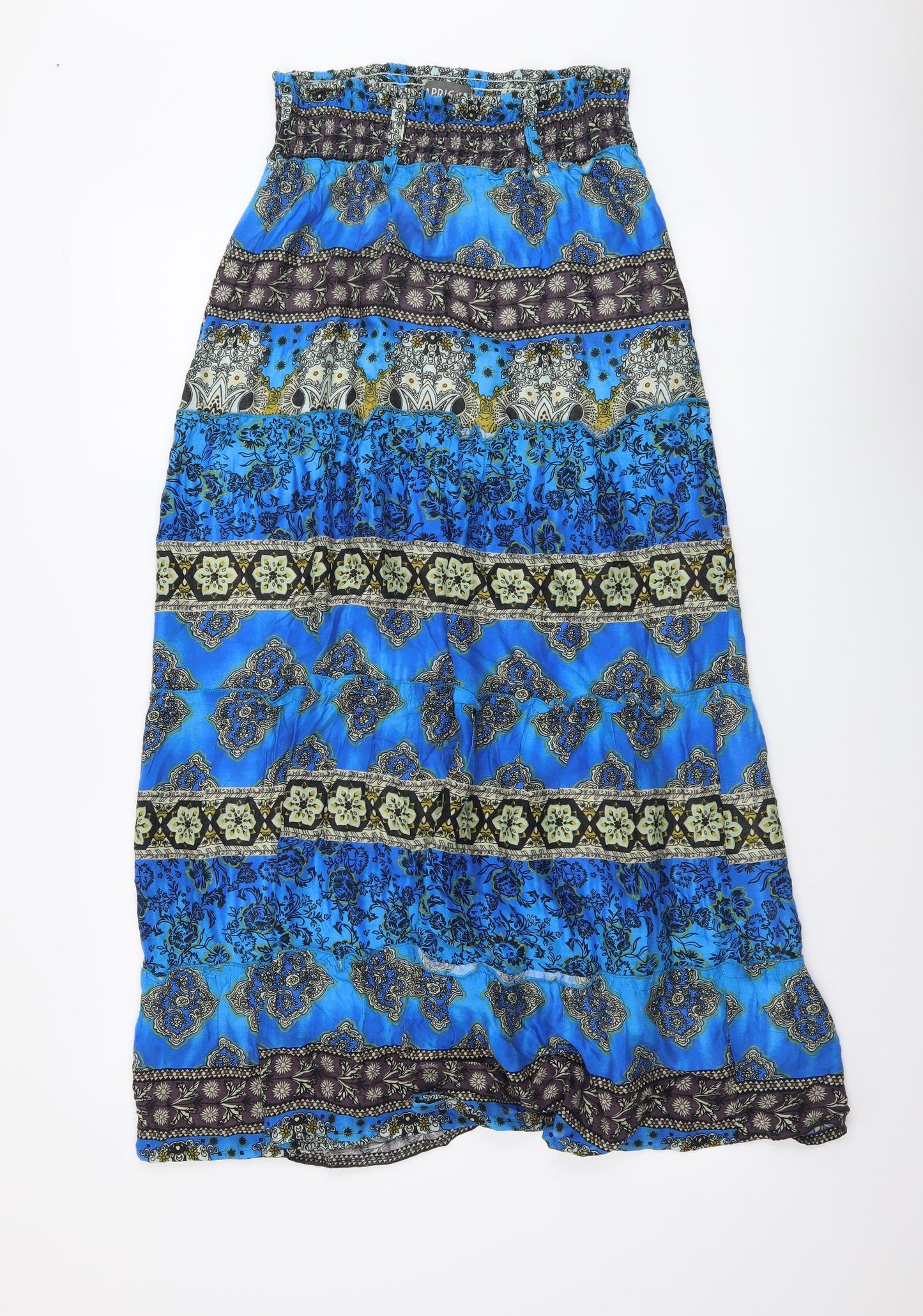 Apricot Womens Blue Geometric Viscose A-Line Skirt Size 10