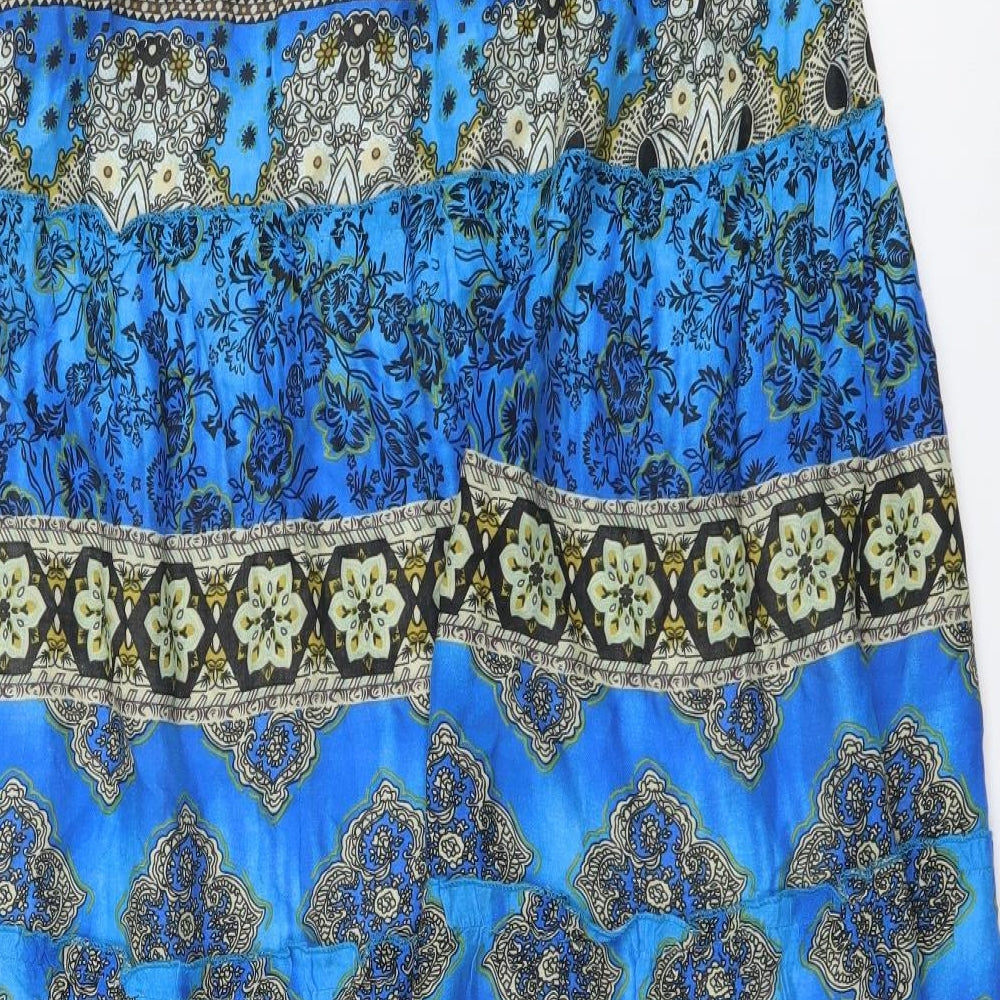 Apricot Womens Blue Geometric Viscose A-Line Skirt Size 10