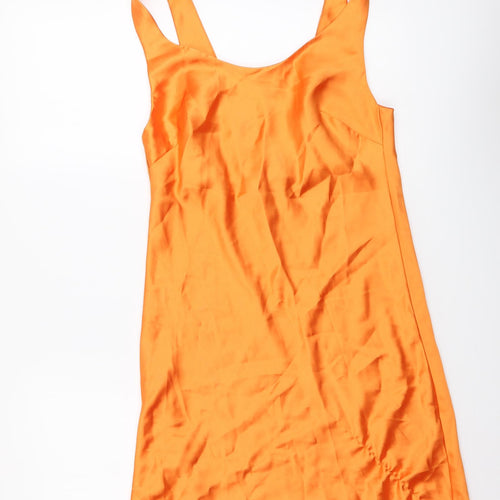 ASOS Womens Orange Polyester Mini Size 10 Round Neck Pullover