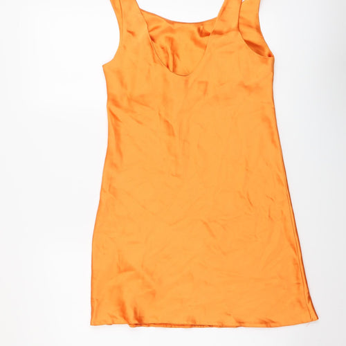 ASOS Womens Orange Polyester Mini Size 10 Round Neck Pullover
