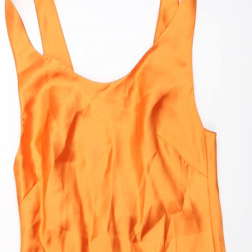 ASOS Womens Orange Polyester Mini Size 10 Round Neck Pullover