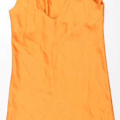 ASOS Womens Orange Polyester Mini Size 10 Round Neck Pullover
