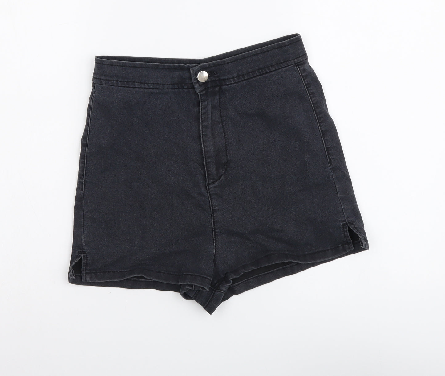 ASOS Womens Grey Cotton Chino Shorts Size 8 L3 in Regular Button