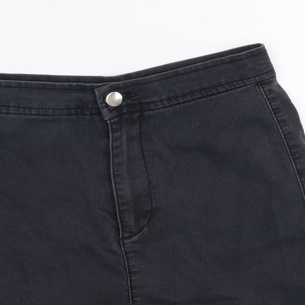 ASOS Womens Grey Cotton Chino Shorts Size 8 L3 in Regular Button