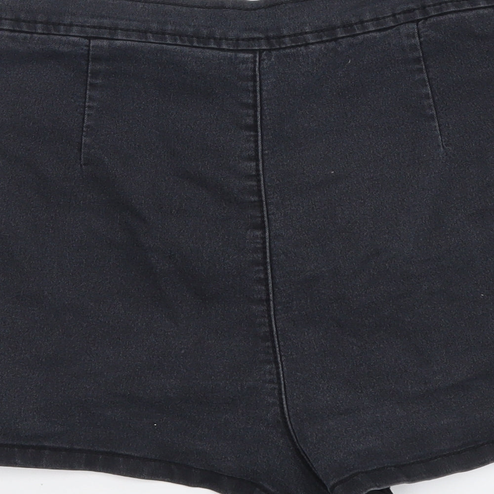 ASOS Womens Grey Cotton Chino Shorts Size 8 L3 in Regular Button