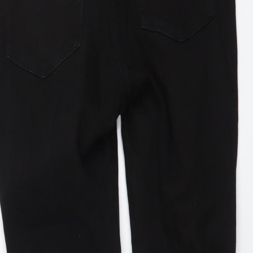 NEXT Womens Black Cotton Mom Jeans Size 10 L27 in Regular Button