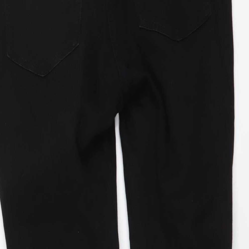 NEXT Womens Black Cotton Mom Jeans Size 10 L27 in Regular Button