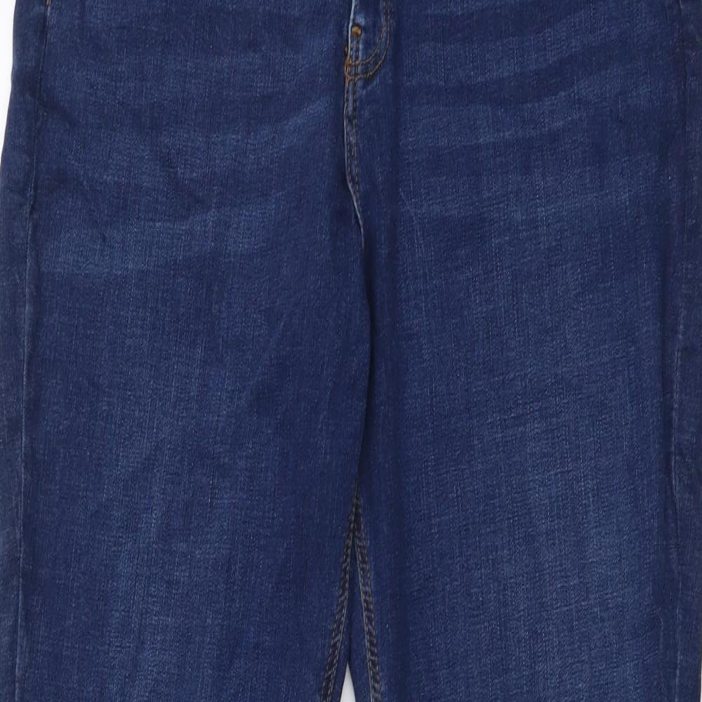 Per Una Womens Blue Cotton Bootcut Jeans Size 16 L29 in Slim Button