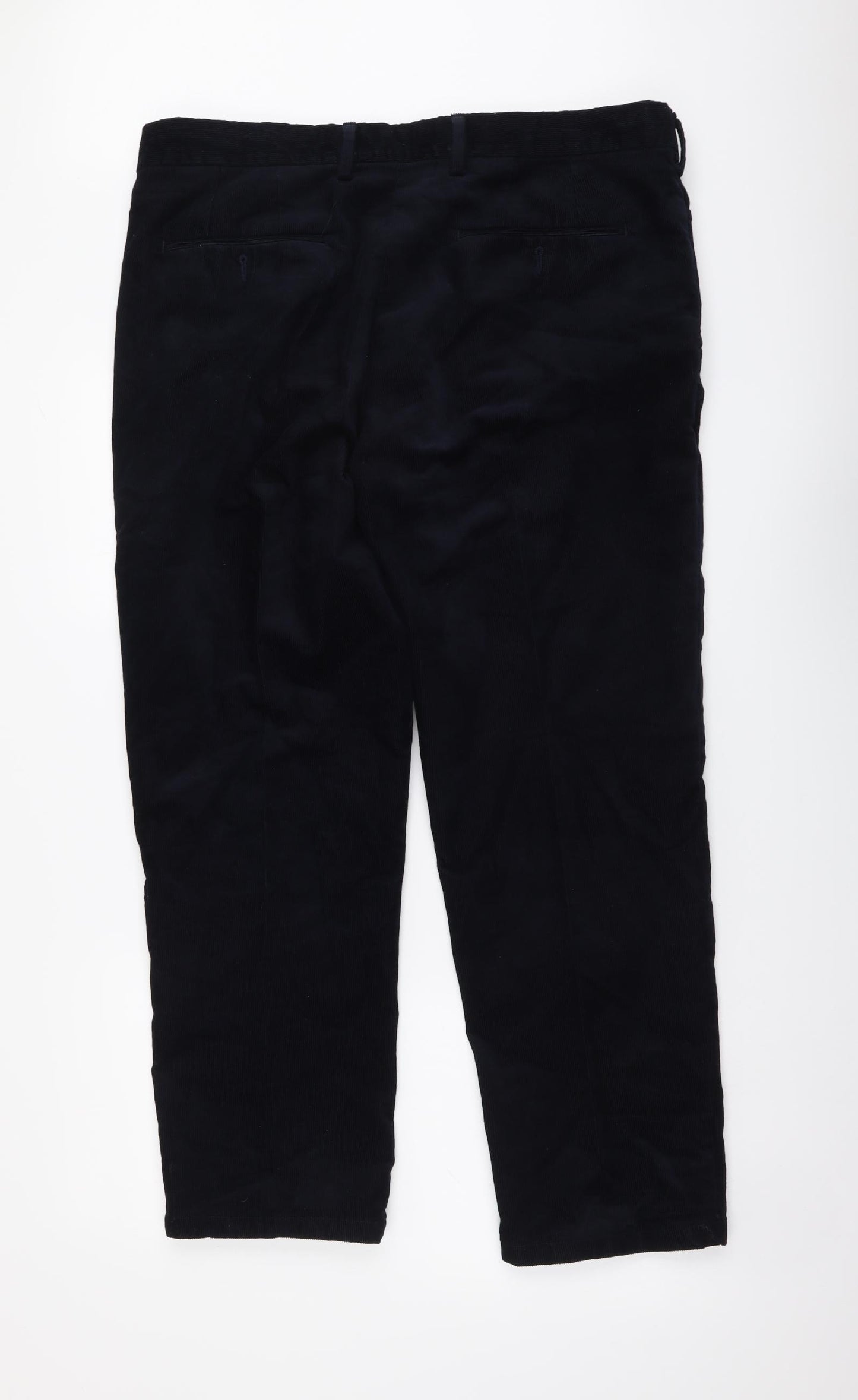Marks and Spencer Mens Blue Cotton Straight Jeans Size 38 in L29 in Regular Button