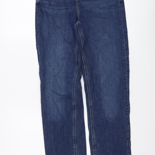 Marks and Spencer Womens Blue Cotton Skinny Jeans Size 8 L32 in Slim Button