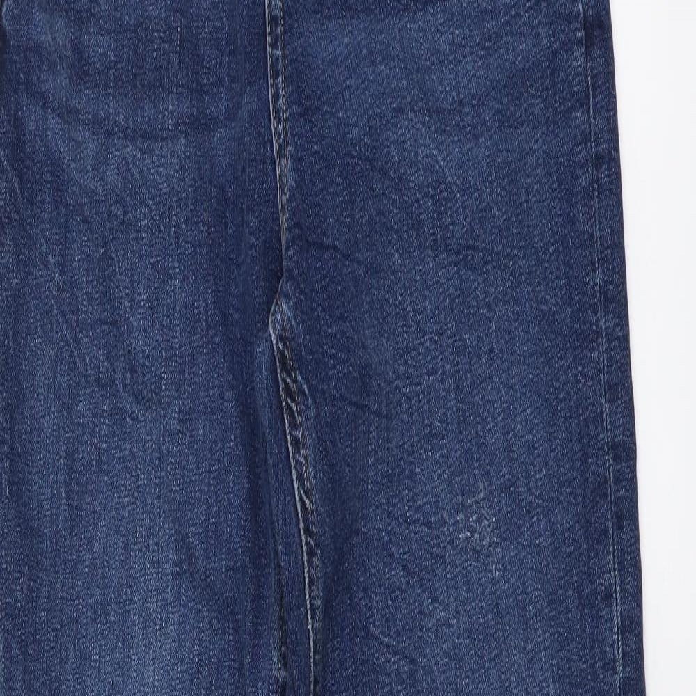 Marks and Spencer Womens Blue Cotton Skinny Jeans Size 8 L32 in Slim Button