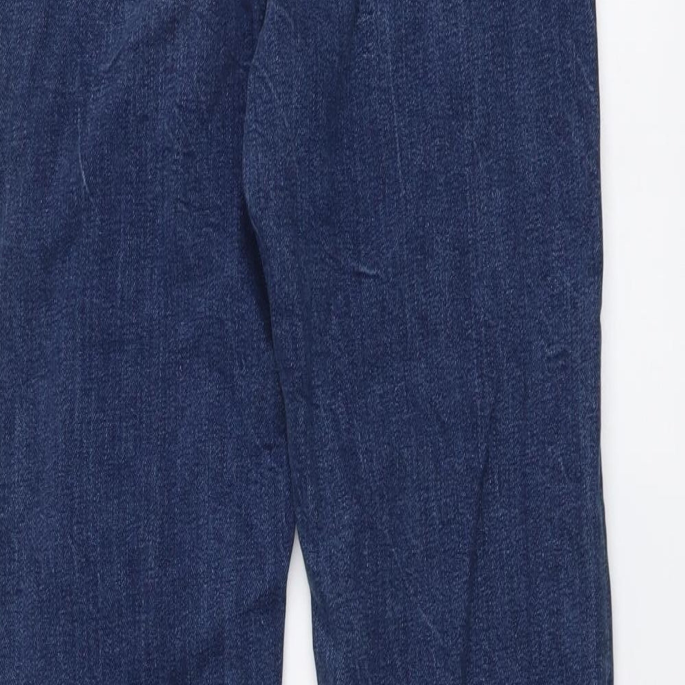 Marks and Spencer Womens Blue Cotton Skinny Jeans Size 8 L32 in Slim Button